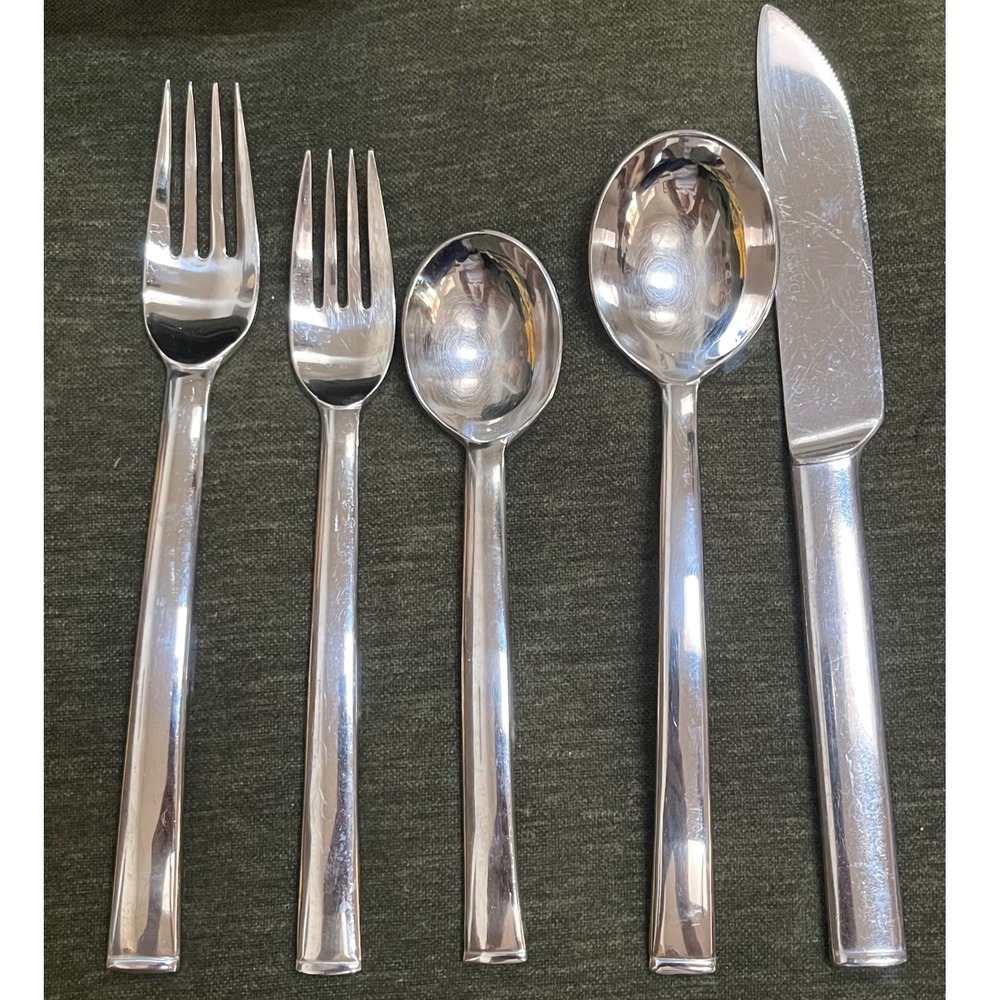 Dansk AMENI.T Graves studio Stainless 18/10 Modern Flatware 7/5 pc Place set +4